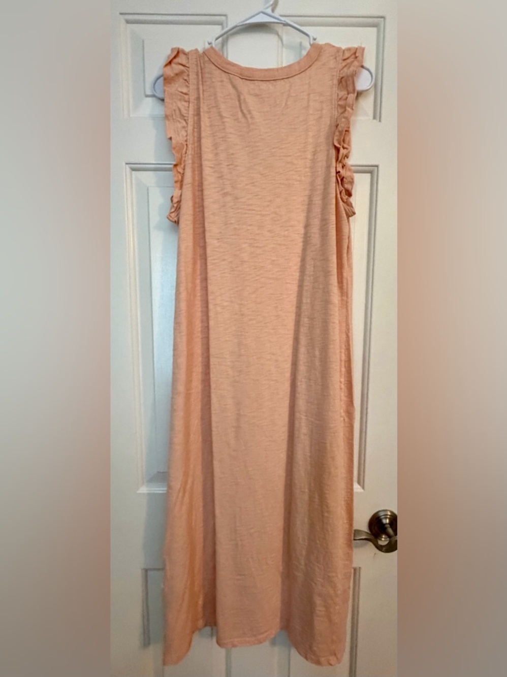 Universal Thread Peach Ruffle-Shoulder Midi Tank Dress - Picture 4 of 5